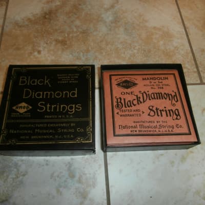Vintage 1940's/1950's Black Diamond Mandolin D-Strings Box w/ Strings, Packets! image 4