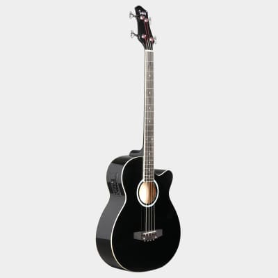Glarry GMB101 4 string Electric Acoustic Bass Guitar w/ 4-Band Equalizer EQ-7545R 2020s - Black image 6