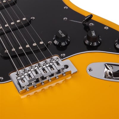 Glarry GST Style Beginner Electric Guitar Kit with Black Pickguard Orange image 7