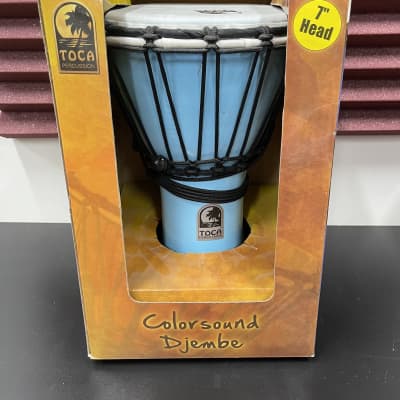 Toca Percussion TFCDJ-7PB Freestyle Colorsound 7" Rope Tuned Djembe  - Pastel Blue image 1