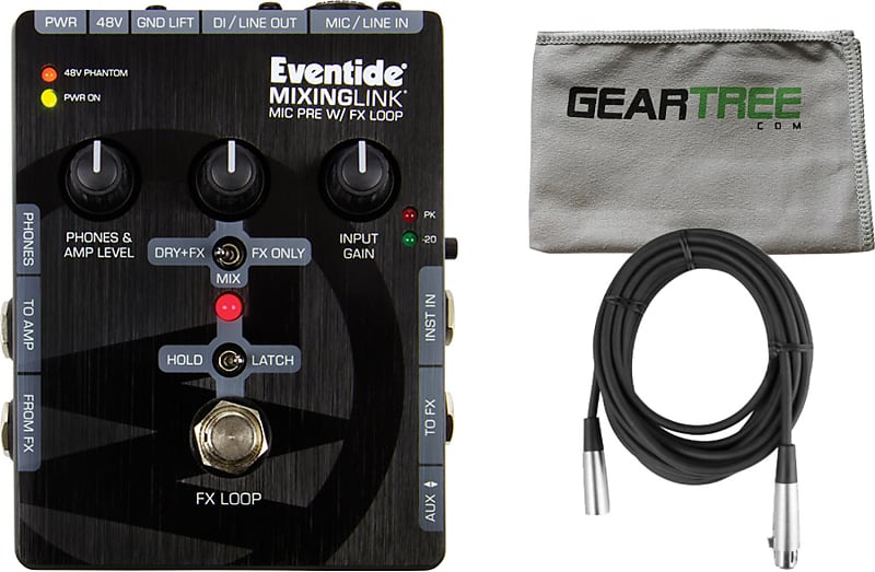 Eventide Mixing Link Mic Preamp w/FX Loop Effect Pedal w/ XLR Cable and  Geartree Cloth