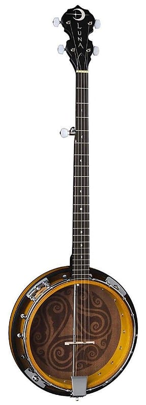 Luna Model BGB CEL 5 5-String Acoustic Celtic Banjo with Transparent Head image 1