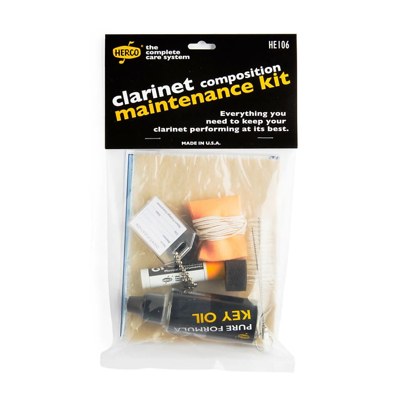 Clarinet Maintenance Kit: Clarinet Chamois Swab Mouthpiece Brush Tube Cork Grease Thumb Cushions etc image 1