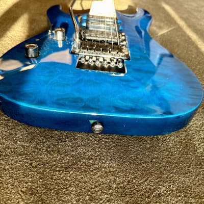 ESP LTD MH-103 QM - 2016, See Thru Blue, Left Handed image 6