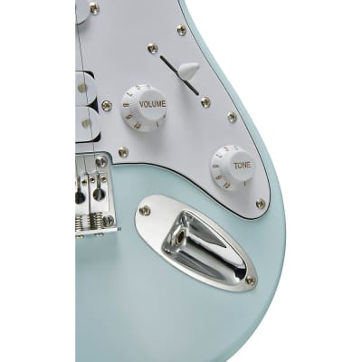 Mitchell TD100 Short-Scale Electric Guitar Powder Blue 3-Ply White Pickguard image 8