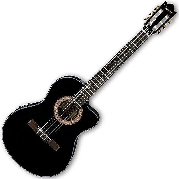 Ibanez GA35CEBKN Classic Electric Acoustic Guitar Black image 1