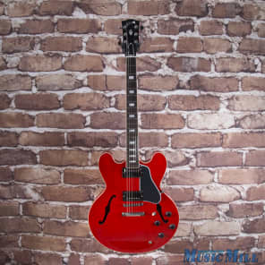 2017 Gibson Memphis ES-335 Block Semi-Hollow Electric Guitar Cherry 7755 w/OHSC +COA image 2