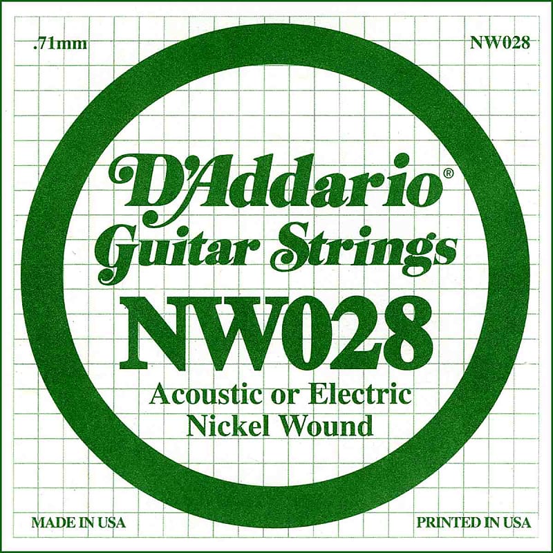 D'addario NW028 - Corde au détail Filet rond 028 pour guitare électrique image 1