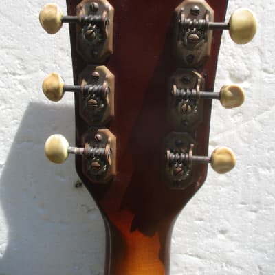 Kay Silvertone Jumbo Body Archtop Guitar, Late 1940's , 17" Body, Sunburst, Fancy Inlays, Gig Bag image 14