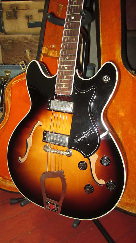 1965 Hagstrom Viking Hollowbody Electric Sunburst w. Original Hard Case image 1