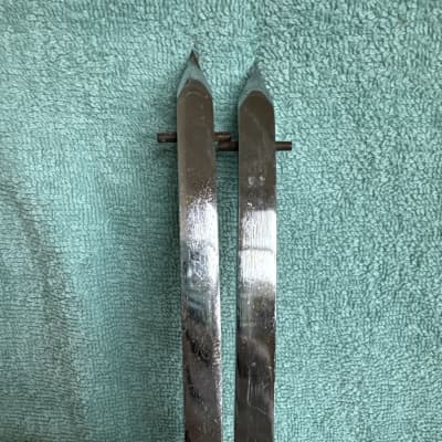 Ludwig Pair (two) Bass drum spur legs - Larger 1/2” version - Disappearing leg 80s - Chrome image 6