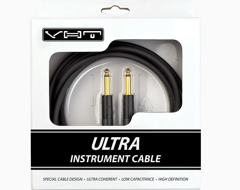 VHT Ultra Instrument Cable, 18 Foot 1/4" Straight Ends Neutrik Plugs - Black image 1