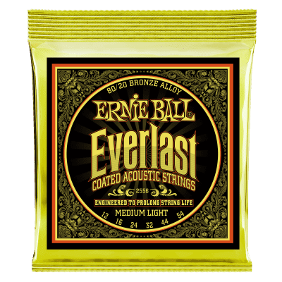 Ernie Ball Everlast Coated 80/20 Bronze Medium Light Acoustic Guitar Strings image 1