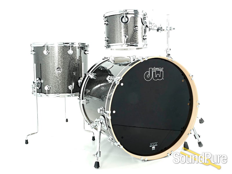 DW 3pc Performance Series Drum Set Pewter Sparkle 12/16/22 image 1
