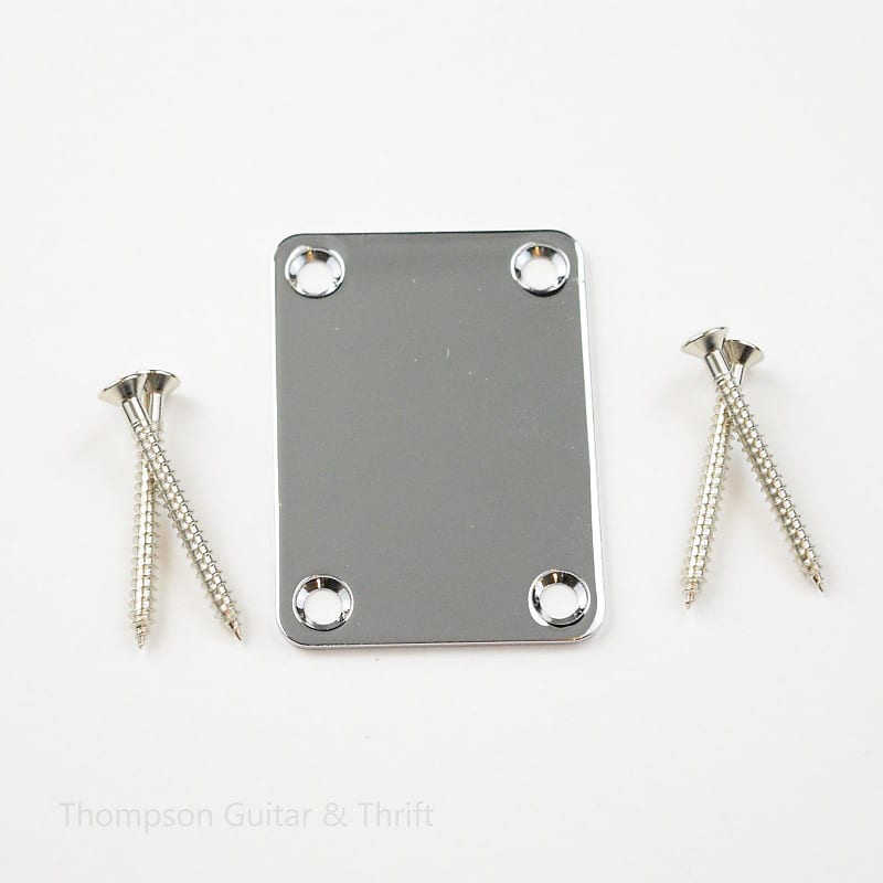 Chrome Neck Plate and Screws for Bass image 1