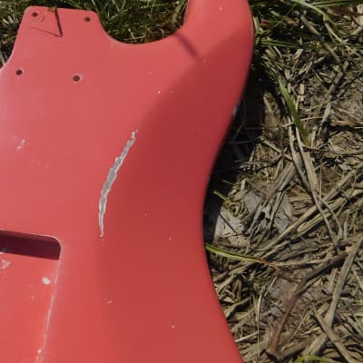 4lbs 1oz BloomDoom Nitro Lacquer Aged Relic Faded Fiesta Red S-Style Vintage Custom Guitar Body Bild 8
