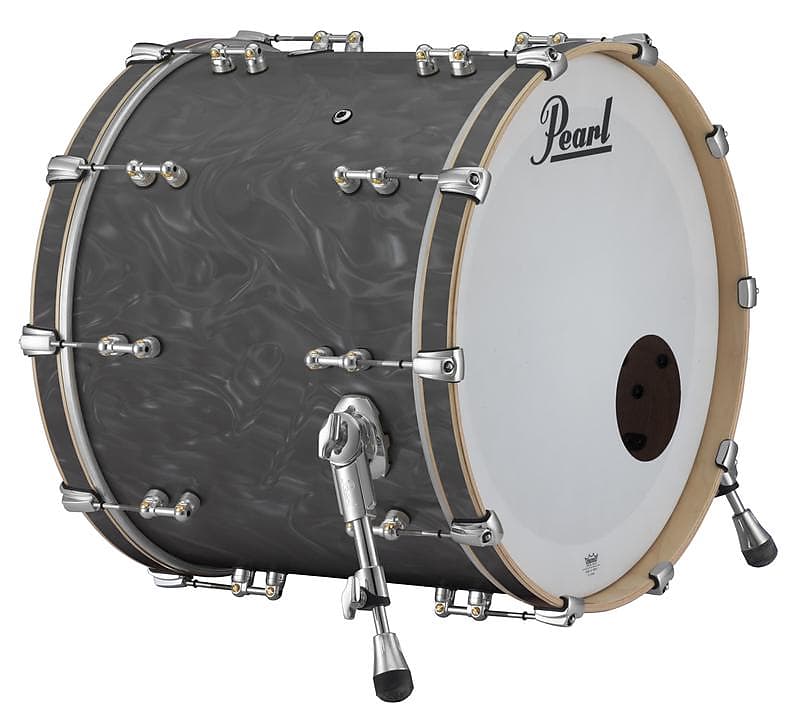 Pearl Music City Custom Reference Pure 20"x14" Bass Drum w/BB3 Mount SHADOW GREY SATIN MOIRE RFP2014BB/C724 image 1