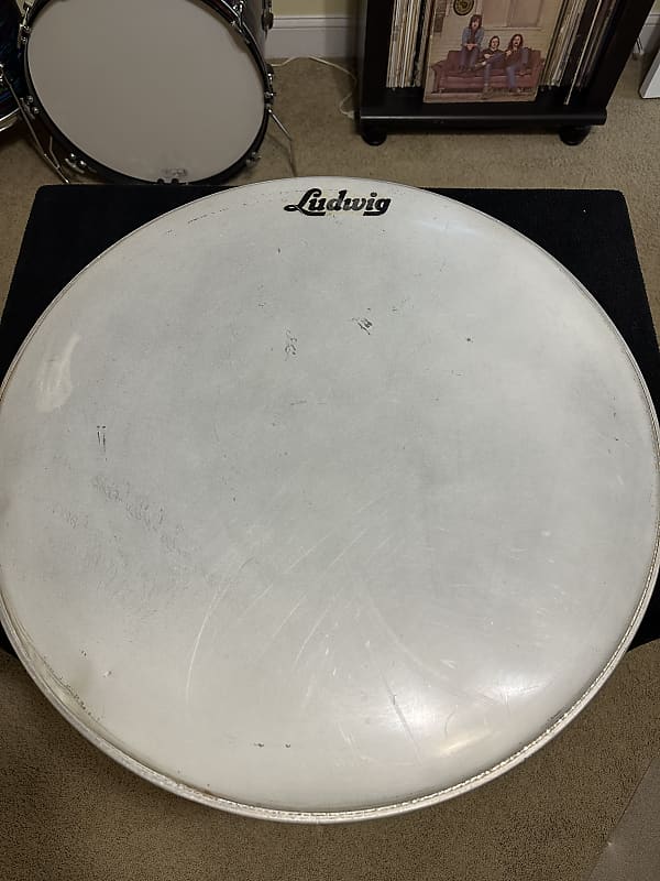 Ludwig Vintage Script Logo 22 Inch Bass Drum Head 1960s Reverb 1854