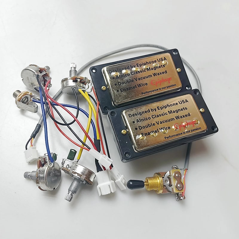 Epiphone Les Paul SG Gold Guitar Humbucker Pickups with | Reverb