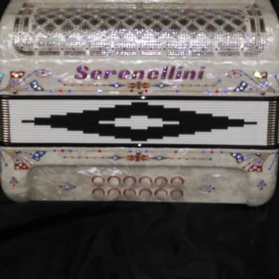 Serenellini 3 switch button accordion white pearl image 1