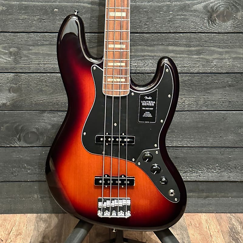 Fender Vintera 70's Jazz Bass MIM 4 String Electric Bass Guitar Sunburst image 1