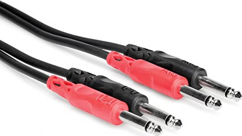 Hosa CPP Dual Unbalanced 1/4" M - 1/4" M Cable Black - 6' image 1