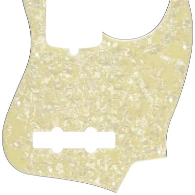 Genuine Fender Standard Jazz/J-Bass Pickguard, 10-Hole, AGED WHITE MOTO image 1