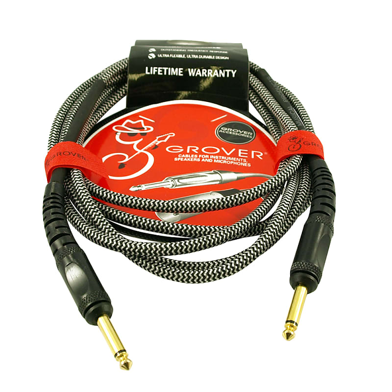 Grover GP210 Braided Fabric Noiseless Instrument Cable 10 Reverb