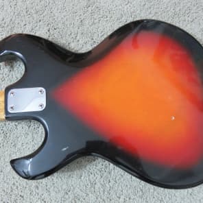 Vintage 1960s Tele-Star Teisco Solid Body Sunburst Offset Guitar Early Ibanez Claw Cutaway Design image 7