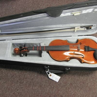 Black Mountain 1/2 Size Violin with K. Holtz Bow and Light Canvas Zip Hard Shell Carrying Case image 1
