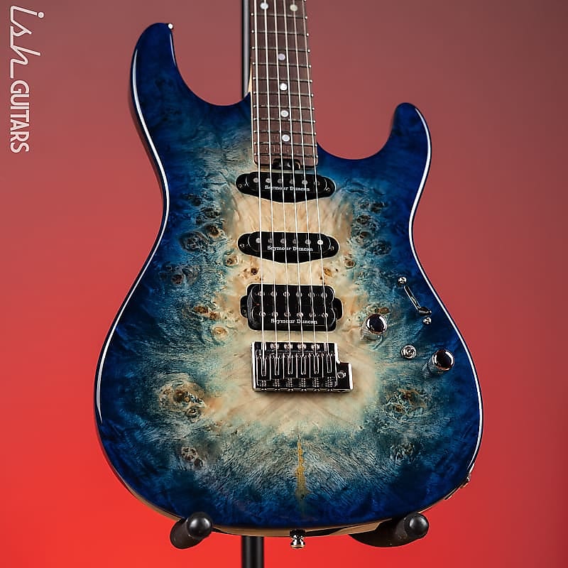 ESP Custom Shop Snapper CTM Burl Poplar Nebula Blue Burst Demo | Reverb