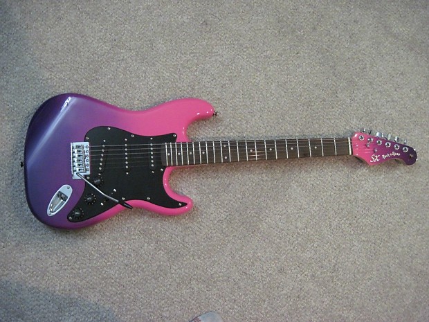 2017 SX The Gypsy Rose Electric Guitar. PURPLE & PINK. 7/8 Size. 4