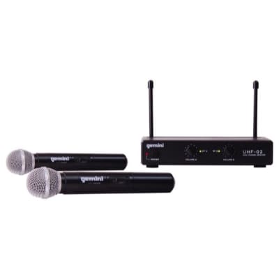 Gemini UHF-02M Dual Handheld Microphone Wireless System, Band S12 image 1