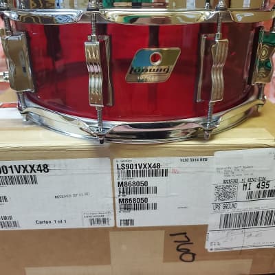 Ludwig Vistalite Red 5x14" 50th Anniversary Collector's Bowtie Lug Molded Acrylic Snare Drum | NEW Authorized Dealer image 1