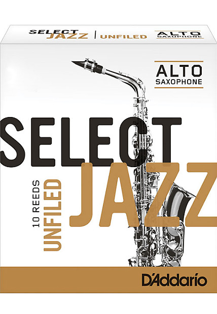 Rico Select Jazz Alto Saxophone Reeds, Unfiled, Strength 2 Strength Medium, 10-pack image 1