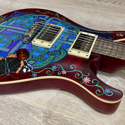 Custom Design Celtic Knot and Raven Hand-painted Tokai Guitar image 7