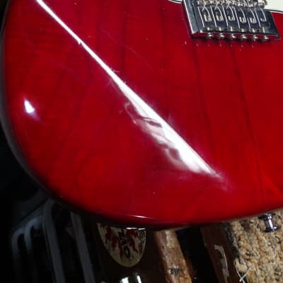 Glenn Burton Strat Type Double Cut See Through Red Guitar With New Fret Work. image 12