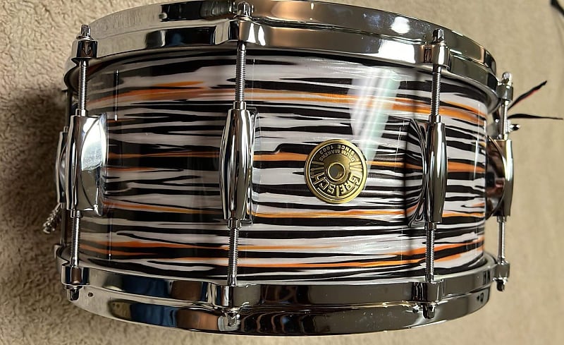 14x6.5 Gretsch USA Custom Snare Orange/Black Oyster