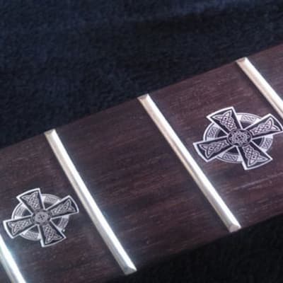 Celtic Cross Black & Silver Fret Markers Inlays Stickers Guitar & Bass for sale