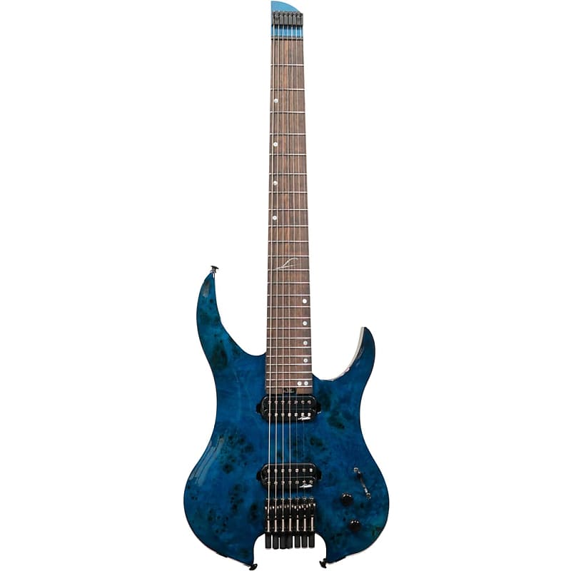 Legator G7SS Ghost 7 Super Shred Headless 7-String Guitar, Ebony Fretboard,  High Gloss Blue Burl