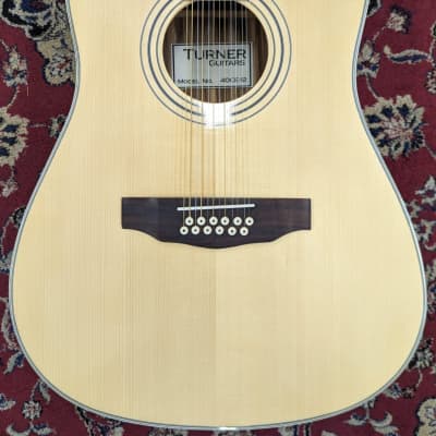 Turner 40CE 12-String Dreadnought Electro Acoustic Guitar image 2
