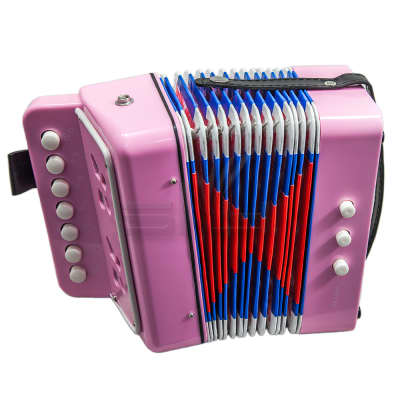SKY Accordion Kelly Pink Color 7 Button 2 Bass Kid Music Instrument High Quality Easy to Play image 2