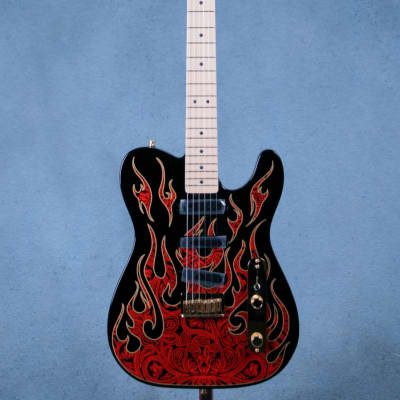 Fender James Burton Signature Telecaster Maple Fingerboard - Red Paisley Flames - US22183593-Red Paisley Flames image 3