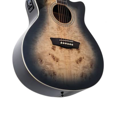 Washburn - Black Fade Deep Forest Burl Grand Auditorium Acoustic Electric! DFBACEB image 5