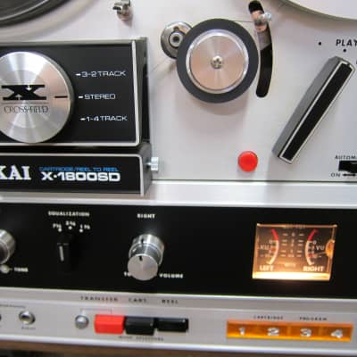 AKAI X-1800SD REEL TO REEL 8 TRACK TAPE DECK in WOOD CABINET SERVICED *  NICE!