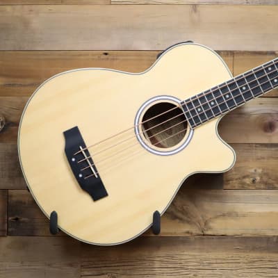Washburn AB5 Acoustic-Electric Bass Guitar in Natural w/ Gig Bag image 3