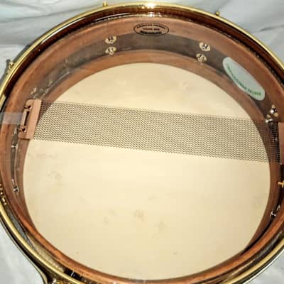 Unmarked ANTIQUE SNARE DRUM SHELL W/ RINGS 14 X 3&15/16"- FREE SHIP TO CUSA! Late 1920's to Early 40's - 1 ply Steambent Mahogany w/ Maple Rings & Bird's Eye Veneer image 11