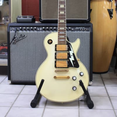 1987 Greco EGC-700 Japan, White 3-Pickup Les Paul Custom, All | Reverb