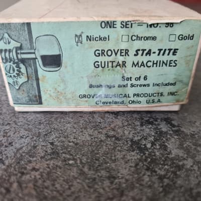 Grover Sta-Tite Open back tuners 1960s - Nickel No. 98 Original box.. PLEASE READ. image 2