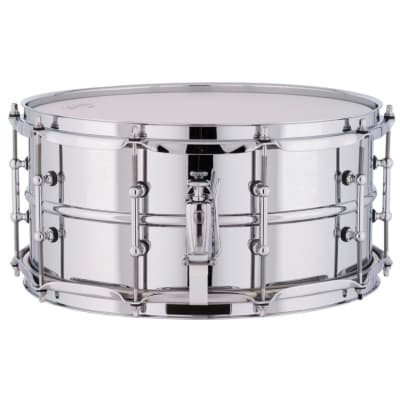 Ludwig LM402T Supraphonic Smooth Aluminum Snare Drum with Tube Lugs, 6.5"x 14" image 2